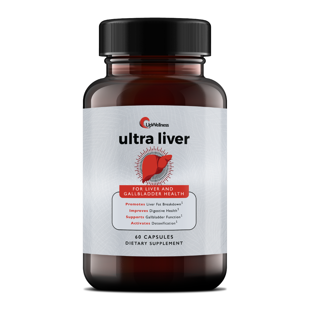 UpWellness Ultra Liver Supplement for Liver Support and Gallbladder Support - Powered by TMG, NAC Milk Thistle, and More - Liver Cleanse Detox & Repair - 60 Capsules